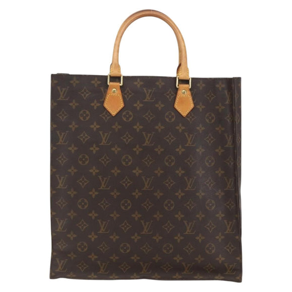 LOUIS VUITTON Monogram Sac Plat Hand Bag M51140 LV Auth bs32005