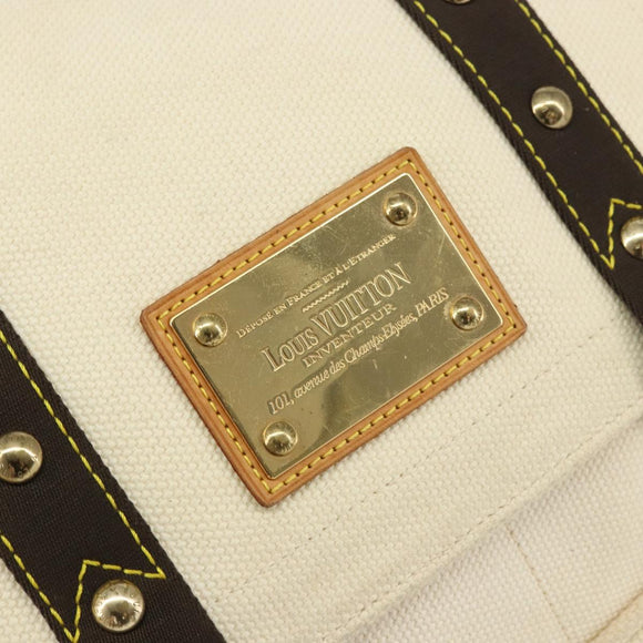 LOUIS VUITTON Antigua Buzzus PM Shoulder Bag Beige Brown M40042 LV Auth bs32016