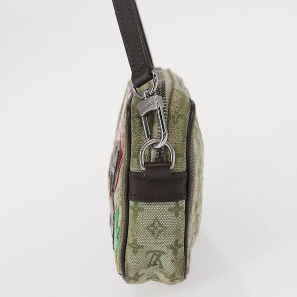 LOUIS VUITTON Mini Tale de Fe Pochette Accessory Pouch Khaki M92274 Auth bs32023
