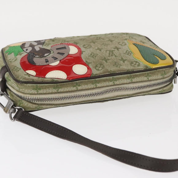 LOUIS VUITTON Mini Tale de Fe Pochette Accessory Pouch Khaki M92274 Auth bs32023