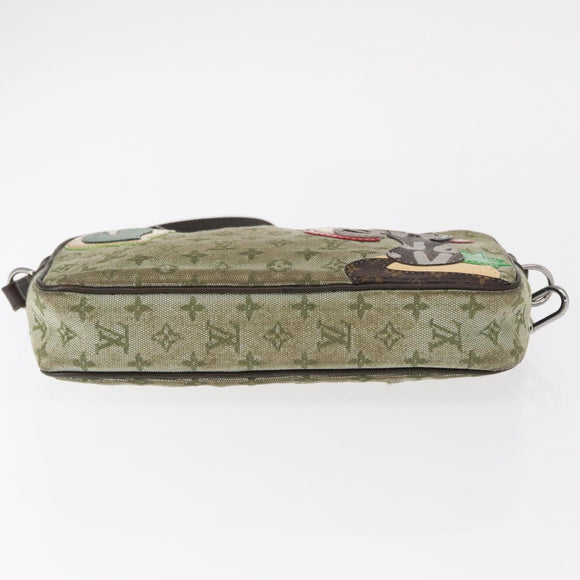 LOUIS VUITTON Mini Tale de Fe Pochette Accessory Pouch Khaki M92274 Auth bs32023