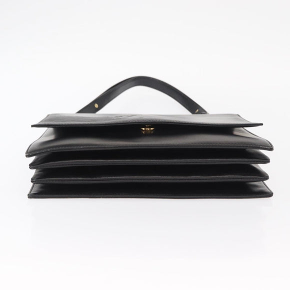 LOUIS VUITTON Opera Line Delph Shoulder Bag Leather Black M63932 LV Auth bs32024