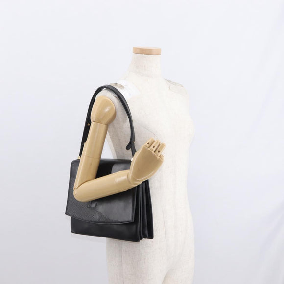 LOUIS VUITTON Opera Line Delph Shoulder Bag Leather Black M63932 LV Auth bs32024