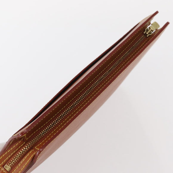 LOUIS VUITTON Epi Pochette Homme Bag Brown Zipangu Gold M52528 LV Auth bs32026