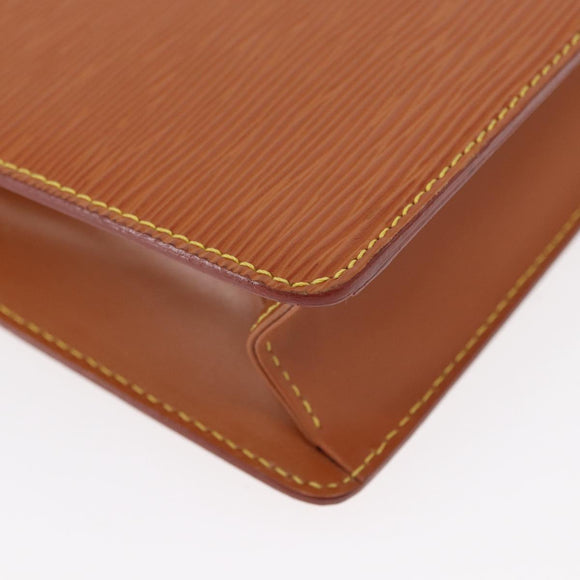 LOUIS VUITTON Epi Pochette Homme Bag Brown Zipangu Gold M52528 LV Auth bs32026