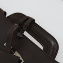 Salvatore Ferragamo Garment Cover Leather Brown Silver Auth bs32033-15