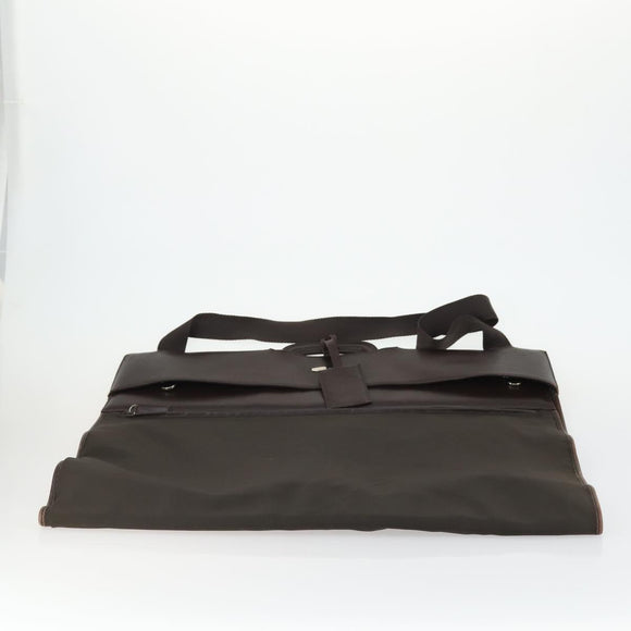 Salvatore Ferragamo Garment Cover Leather Brown Silver Auth bs32033