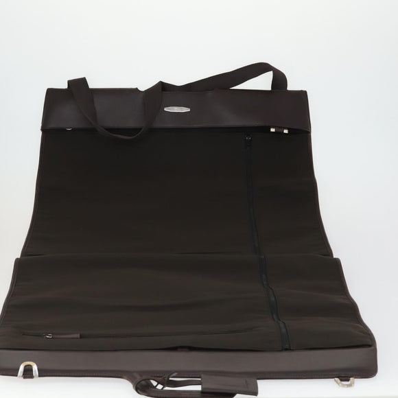 Salvatore Ferragamo Garment Cover Leather Brown Silver Auth bs32033