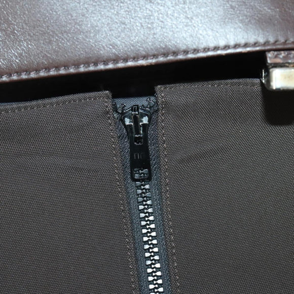 Salvatore Ferragamo Garment Cover Leather Brown Silver Auth bs32033