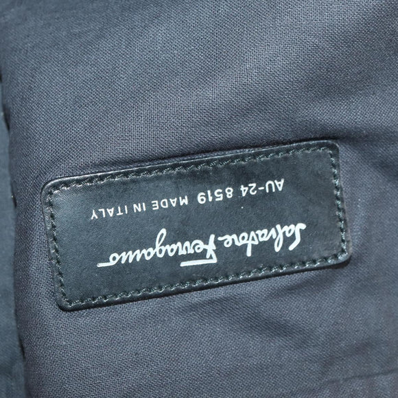 Salvatore Ferragamo Garment Cover Leather Brown Silver Auth bs32033