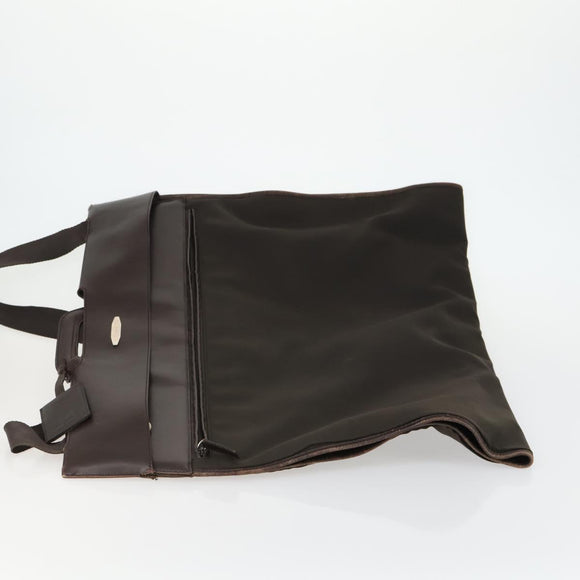 Salvatore Ferragamo Garment Cover Leather Brown Silver Auth bs32033