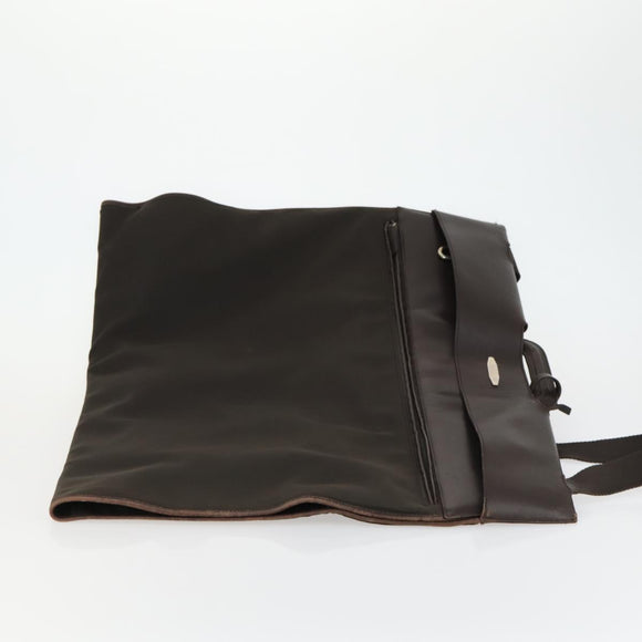 Salvatore Ferragamo Garment Cover Leather Brown Silver Auth bs32033