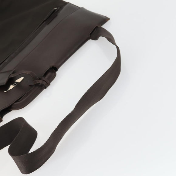 Salvatore Ferragamo Garment Cover Leather Brown Silver Auth bs32033