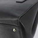 BURBERRY Hand Bag Leather Black Silver Auth bs32035-10