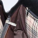 BURBERRY Hand Bag Leather Black Silver Auth bs32035-18