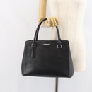 BURBERRY Hand Bag Leather Black Silver Auth bs32035-24