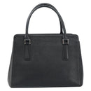 BURBERRY Hand Bag Leather Black Silver Auth bs32035-3
