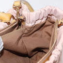 Salvatore Ferragamo Vala Hand Bag Nylon 2way Pink Gold Auth bs32036-21