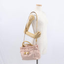 Salvatore Ferragamo Vala Hand Bag Nylon 2way Pink Gold Auth bs32036-28