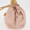 Salvatore Ferragamo Vala Hand Bag Nylon 2way Pink Gold Auth bs32036-4