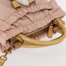 Salvatore Ferragamo Vala Hand Bag Nylon 2way Pink Gold Auth bs32036-6