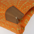 BVLGARI Tote Bag Nylon Leather Orange Gold Auth bs32037-9