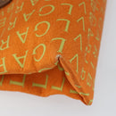 BVLGARI Tote Bag Nylon Leather Orange Gold Auth bs32037-14