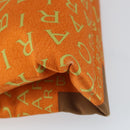 BVLGARI Tote Bag Nylon Leather Orange Gold Auth bs32037-16