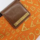 BVLGARI Tote Bag Nylon Leather Orange Gold Auth bs32037-10