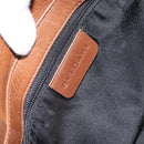 BVLGARI Tote Bag Nylon Leather Orange Gold Auth bs32037-17