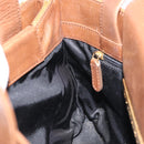 BVLGARI Tote Bag Nylon Leather Orange Gold Auth bs32037-19