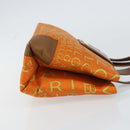 BVLGARI Tote Bag Nylon Leather Orange Gold Auth bs32037-3