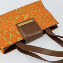 BVLGARI Tote Bag Nylon Leather Orange Gold Auth bs32037-6