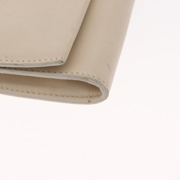 Chloe Chain Shoulder Bag Leather Beige Gold Auth bs32038