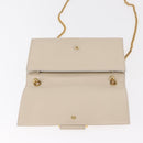 Chloe Chain Shoulder Bag Leather Beige Gold Auth bs32038-15