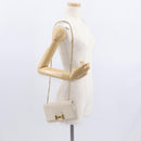 Chloe Chain Shoulder Bag Leather Beige Gold Auth bs32038-22