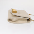 Chloe Chain Shoulder Bag Leather Beige Gold Auth bs32038-4