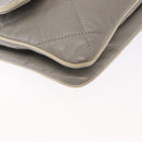CHANEL Lammleder Kette Umhängetasche Grau Silber CC Auth bs32040-9