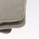 CHANEL Lamb Skin Chain Shoulder Bag Gray Silver CC Auth bs32040-12