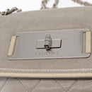 CHANEL Lamb Skin Chain Shoulder Bag Gray Silver CC Auth bs32040-14