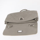 CHANEL Lammleder Kette Umhängetasche Grau Silber CC Auth bs32040-10