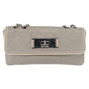 CHANEL Lamb Skin Chain Shoulder Bag Gray Silver CC Auth bs32040-2