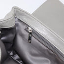 CHANEL Lammleder Kette Umhängetasche Grau Silber CC Auth bs32040-21