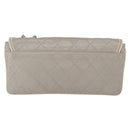 CHANEL Lamb Skin Chain Shoulder Bag Gray Silver CC Auth bs32040-3