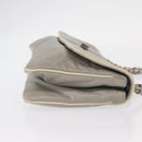 CHANEL Lamb Skin Chain Shoulder Bag Gray Silver CC Auth bs32040-4