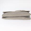 CHANEL Lammleder Kette Umhängetasche Grau Silber CC Auth bs32040-5