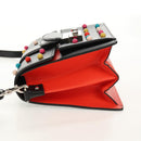 VALENTINO Shoulder Bag Leather Black Silver Auth bs32041V-3