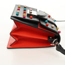 VALENTINO Shoulder Bag Leather Black Silver Auth bs32041V-4