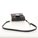 VALENTINO Shoulder Bag Leather Black Silver Auth bs32041V-7