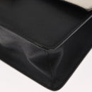 PRADA Chain Shoulder Bag Leather White Silver Auth bs32042-16